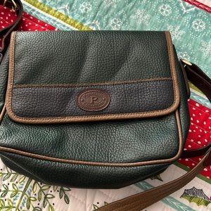 Vintage Austin Designs Portofino Black Leather Crossbody Satchel Tassel Bag